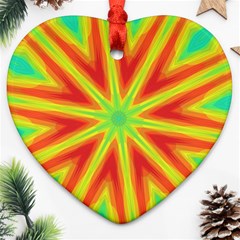 Kaleidoscope Background Star Heart Ornament (two Sides) by Mariart