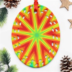 Kaleidoscope Background Star Ornament (oval Filigree) by Mariart