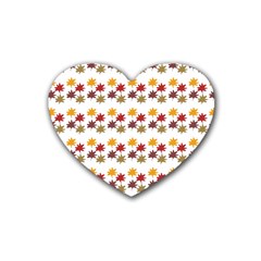 Autumn Leaves Rubber Coaster (heart)  by Mariart