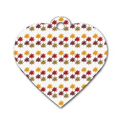 Autumn Leaves Dog Tag Heart (one Side) by Mariart