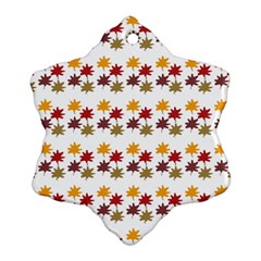 Autumn Leaves Snowflake Ornament (two Sides) by Mariart