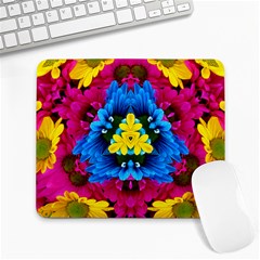 Flowers Kaleidoscope Mandala Large Mousepads by Mariart