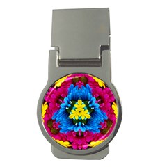 Flowers Kaleidoscope Mandala Money Clips (round)  by Mariart