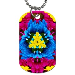 Flowers Kaleidoscope Mandala Dog Tag (one Side) by Mariart