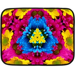 Flowers Kaleidoscope Mandala Fleece Blanket (mini) by Mariart