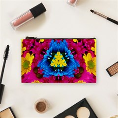 Flowers Kaleidoscope Mandala Cosmetic Bag (small) by Mariart