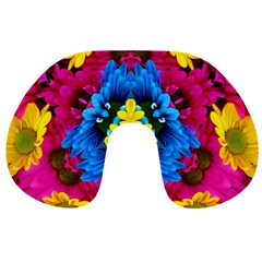 Flowers Kaleidoscope Mandala Travel Neck Pillows by Mariart