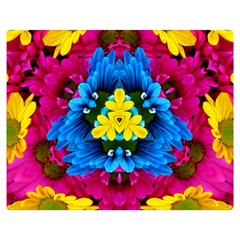 Flowers Kaleidoscope Mandala Double Sided Flano Blanket (medium)  by Mariart