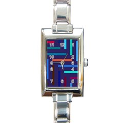 Line Background Abstract Rectangle Italian Charm Watch by Mariart