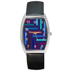 Line Background Abstract Barrel Style Metal Watch by Mariart