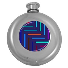 Line Background Abstract Round Hip Flask (5 Oz) by Mariart