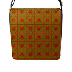 Western Pattern Backdrop Flap Closure Messenger Bag (l) by Mariart