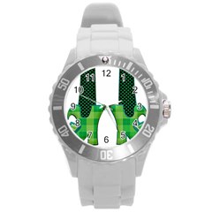 Saint Patrick S Day March Round Plastic Sport Watch (l) by Mariart