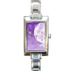 Purple Sky Star Moon Clouds Rectangle Italian Charm Watch by Mariart