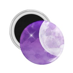 Purple Sky Star Moon Clouds 2 25  Magnets by Mariart