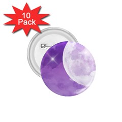 Purple Sky Star Moon Clouds 1 75  Buttons (10 Pack) by Mariart