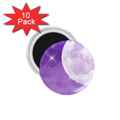 Purple Sky Star Moon Clouds 1 75  Magnets (10 Pack)  by Mariart