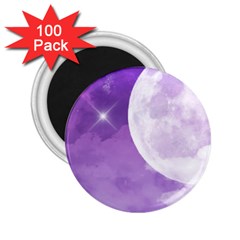 Purple Sky Star Moon Clouds 2 25  Magnets (100 Pack)  by Mariart