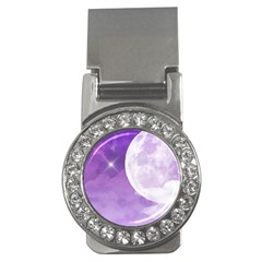 Purple Sky Star Moon Clouds Money Clips (cz)  by Mariart