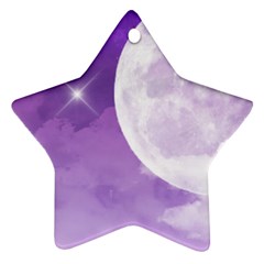 Purple Sky Star Moon Clouds Star Ornament (two Sides) by Mariart