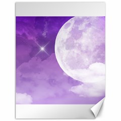 Purple Sky Star Moon Clouds Canvas 12  X 16  by Mariart