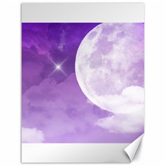 Purple Sky Star Moon Clouds Canvas 18  X 24  by Mariart