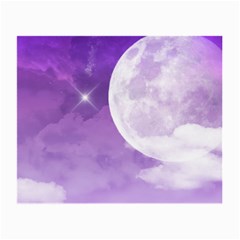 Purple Sky Star Moon Clouds Small Glasses Cloth (2-side) by Mariart