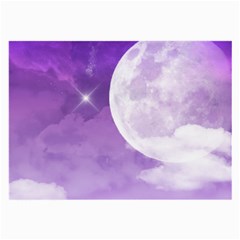 Purple Sky Star Moon Clouds Large Glasses Cloth by Mariart