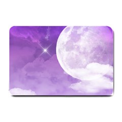 Purple Sky Star Moon Clouds Small Doormat  by Mariart