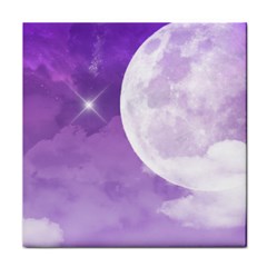 Purple Sky Star Moon Clouds Face Towel by Mariart