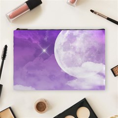 Purple Sky Star Moon Clouds Cosmetic Bag (large) by Mariart