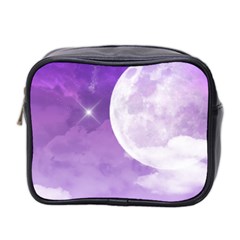 Purple Sky Star Moon Clouds Mini Toiletries Bag (two Sides) by Mariart