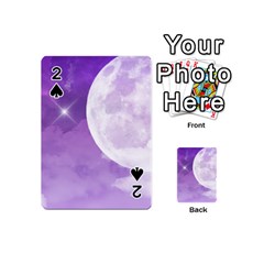 Purple Sky Star Moon Clouds Playing Cards 54 (mini)