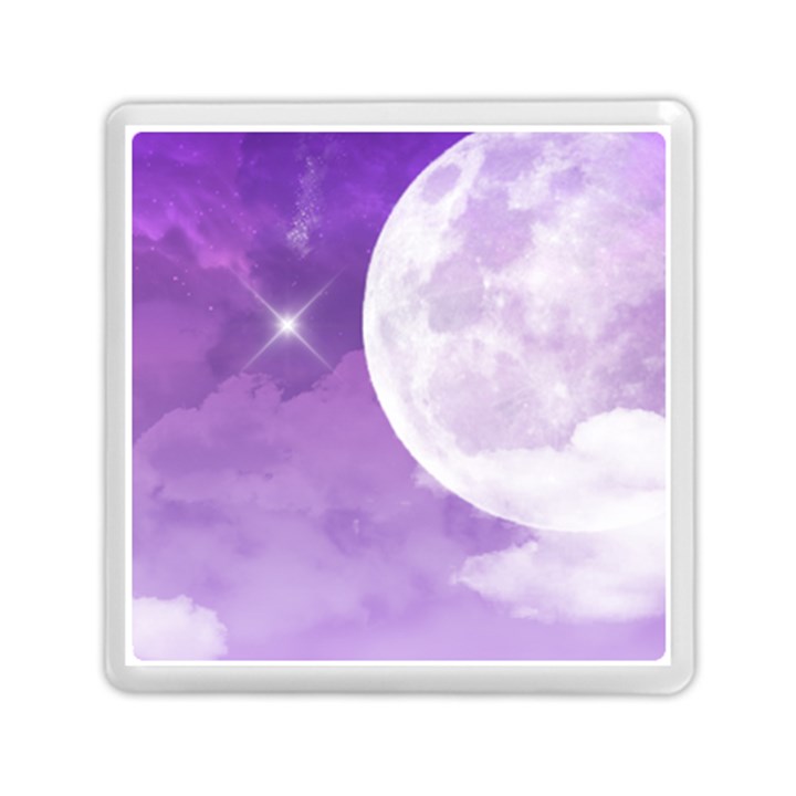 Purple Sky Star Moon Clouds Memory Card Reader (Square)