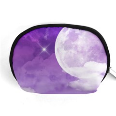 Purple Sky Star Moon Clouds Accessory Pouch (medium) by Mariart