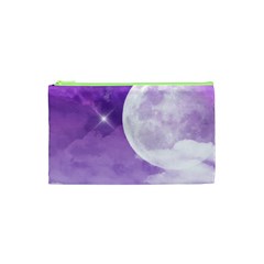 Purple Sky Star Moon Clouds Cosmetic Bag (xs) by Mariart