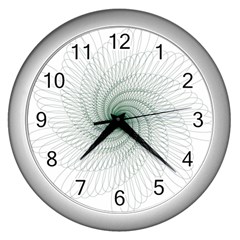 Spirograph Pattern Wall Clock (silver) by Mariart