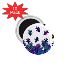 Blue Purple Leaves 1 75  Magnets (10 Pack)  by LoolyElzayat