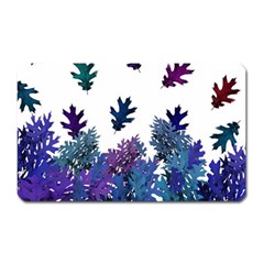 Blue Purple Leaves Magnet (rectangular) by LoolyElzayat