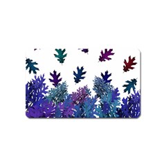 Blue Purple Leaves Magnet (name Card) by LoolyElzayat