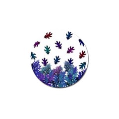 Blue Purple Leaves Golf Ball Marker by LoolyElzayat