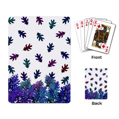 Blue Purple Leaves Playing Cards Single Design by LoolyElzayat