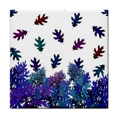 Blue Purple Leaves Face Towel by LoolyElzayat