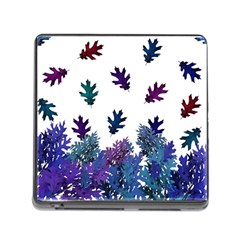 Blue Purple Leaves Memory Card Reader (square 5 Slot) by LoolyElzayat