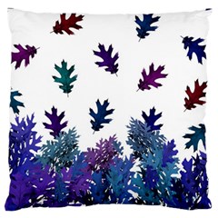 Blue Purple Leaves Large Cushion Case (two Sides) by LoolyElzayat