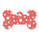 Polka Dot On Living Coral Dog Tag Bone (Two Sides) Back