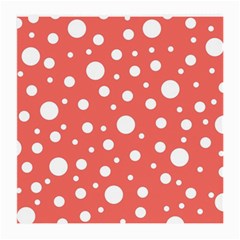 Polka Dot On Living Coral Medium Glasses Cloth by LoolyElzayat