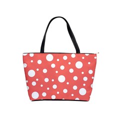 Polka Dot On Living Coral Classic Shoulder Handbag by LoolyElzayat