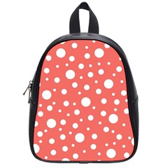 Polka Dot On Living Coral School Bag (small) by LoolyElzayat