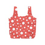 Polka Dot On Living Coral Full Print Recycle Bag (S) Front